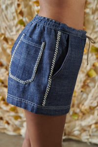 The Vero Short - Embroidered Denim